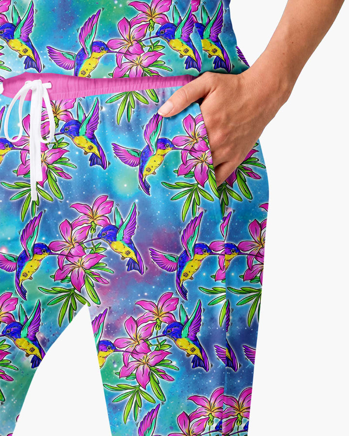 Floral Hummingbird Bamboo Women Pajama Set