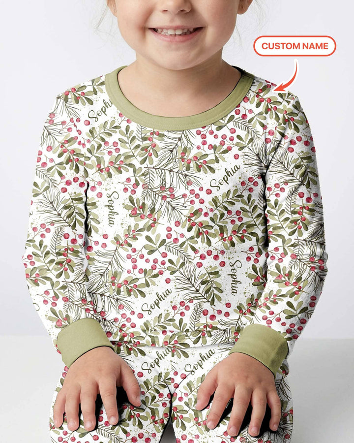 Zweiteiliges Langarm-Pyjama-Set mit Sommerfrüchten
