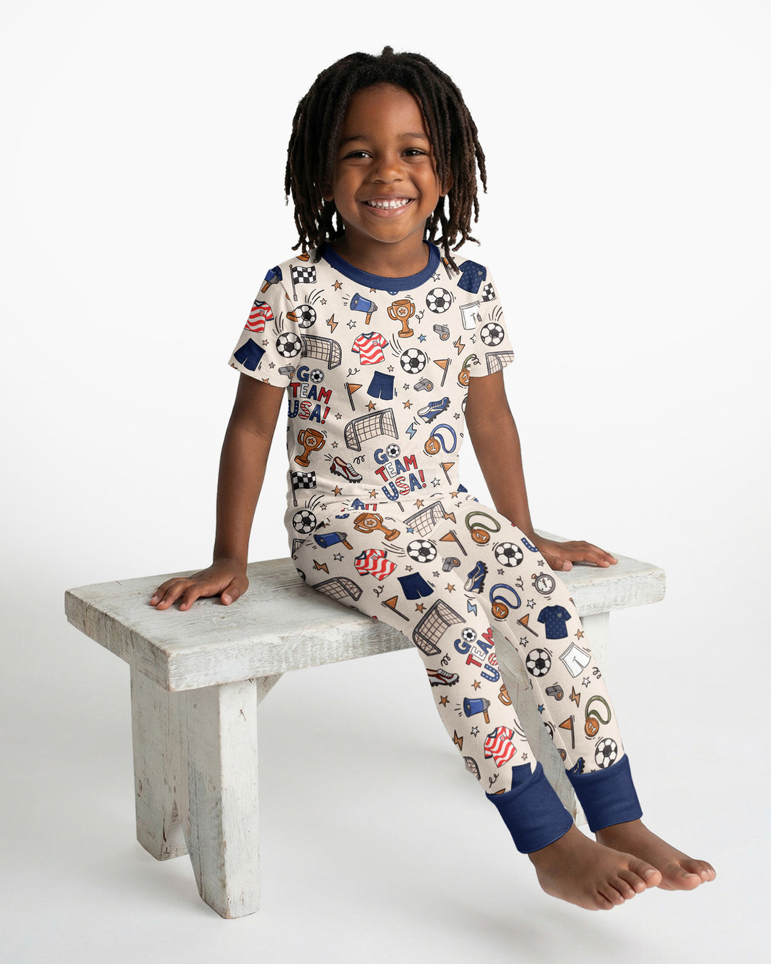 Zweiteiliges, kurzärmliges Pyjama-Set mit Marienkäfern