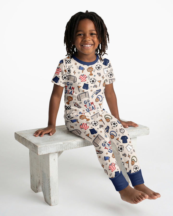 Zweiteiliges, kurzärmliges Pyjama-Set mit Marienkäfern