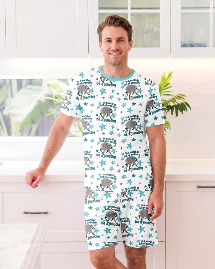 In A World Full Of Ordinary Be A Jimothy Bamboo Men Short Sleeve Short Pajama Set