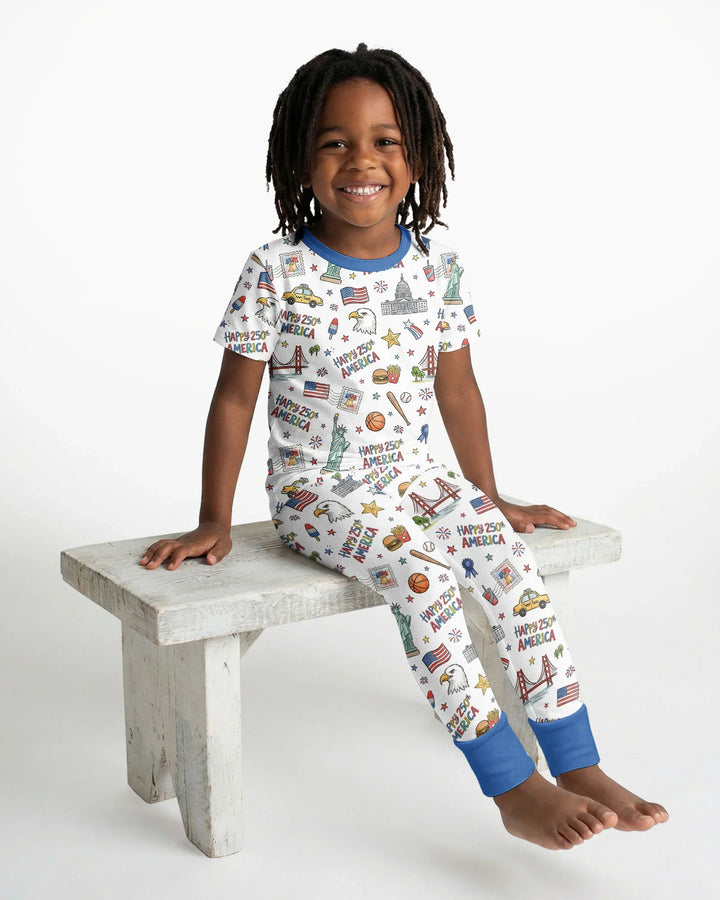 Zweiteiliges, kurzärmliges Pyjama-Set mit Marienkäfern