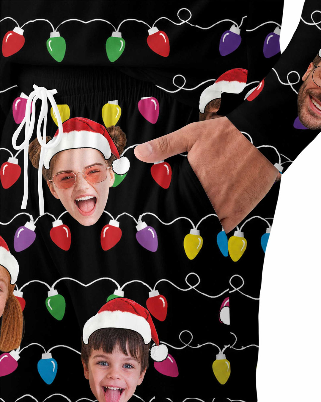 Custom Face Christmas Family Silly Xmas Leds Bamboo Men's Pajama Set