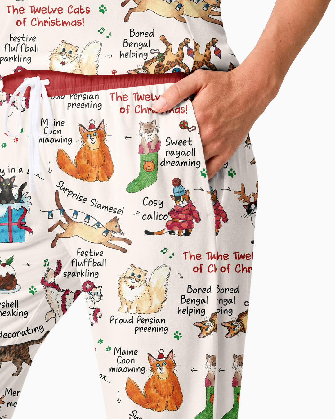 The 12 Cats of Christmas Bamboo Women Pajama Set