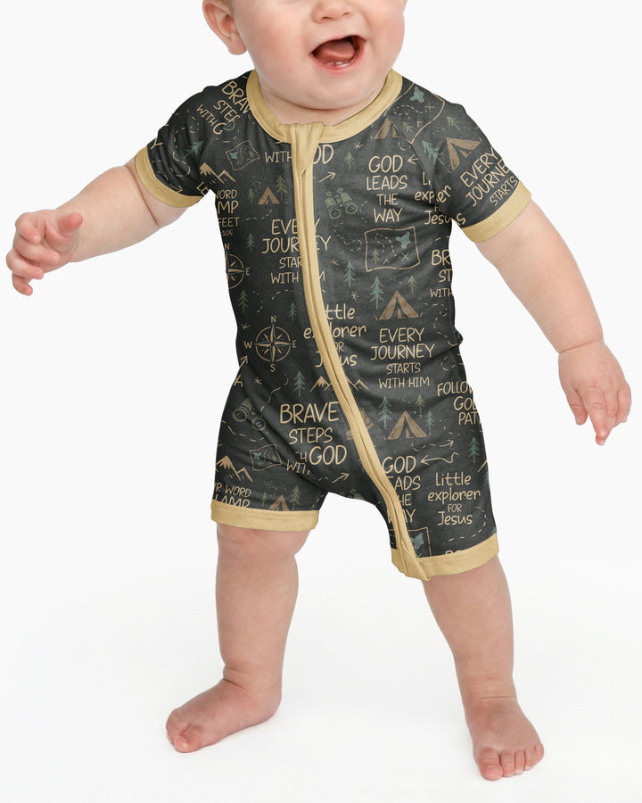 Little Explorer God Leads The Way Bamboo Shorty Zippy
