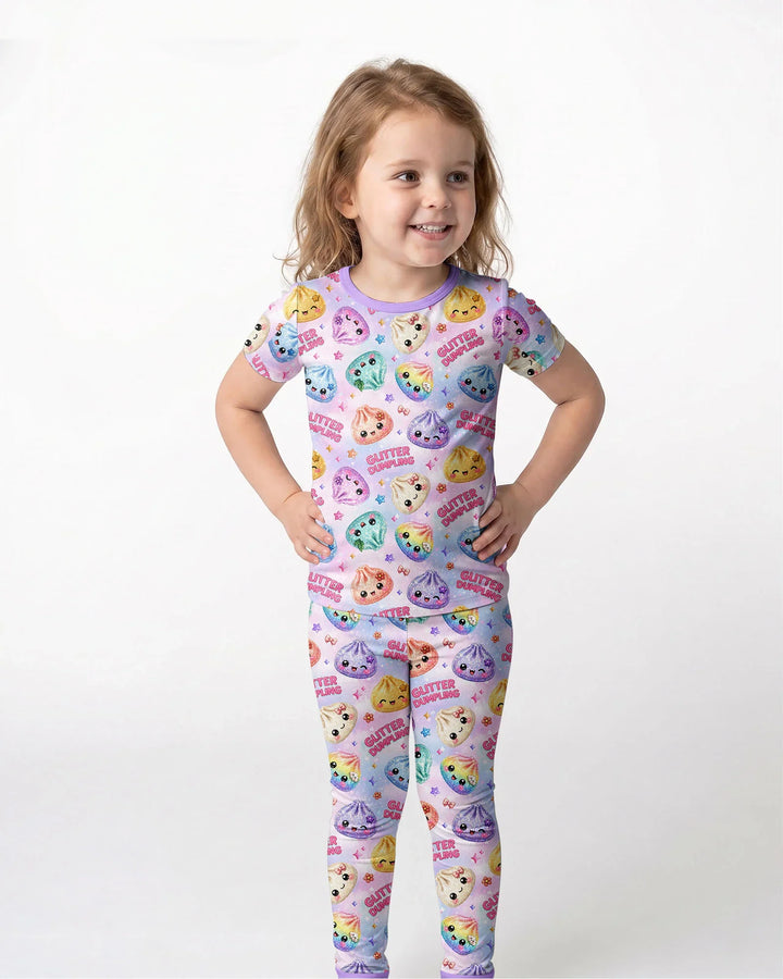 Glitter Dumpling Bamboo Two Piece Short Sleeve Pajama Set