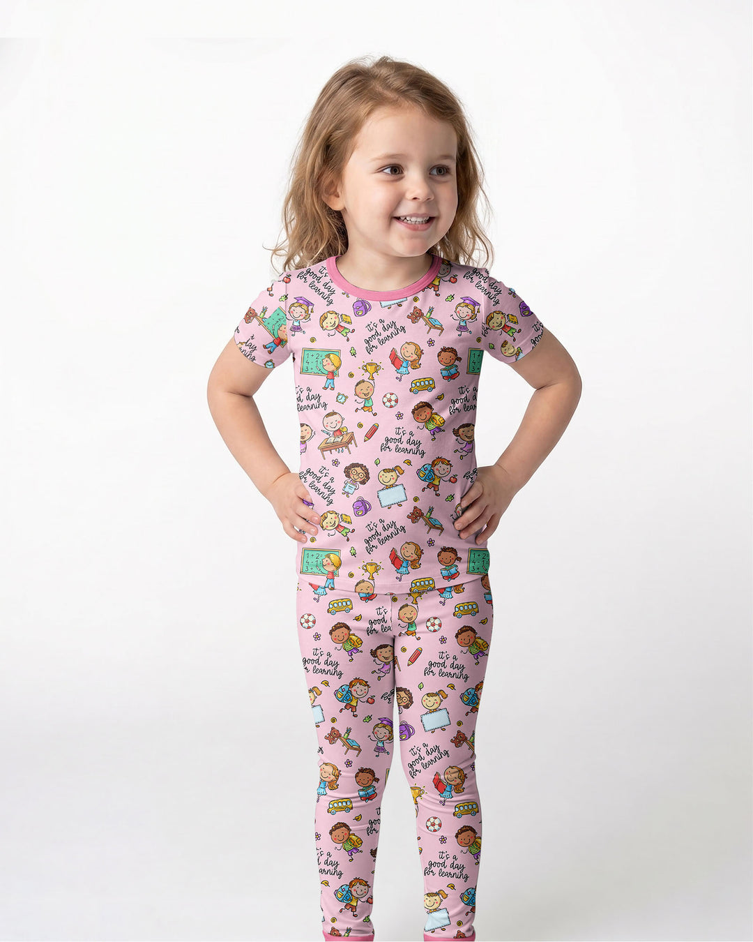 Little Learners Adventure Bamboo Two Piece Short Sleeve Pajama Set