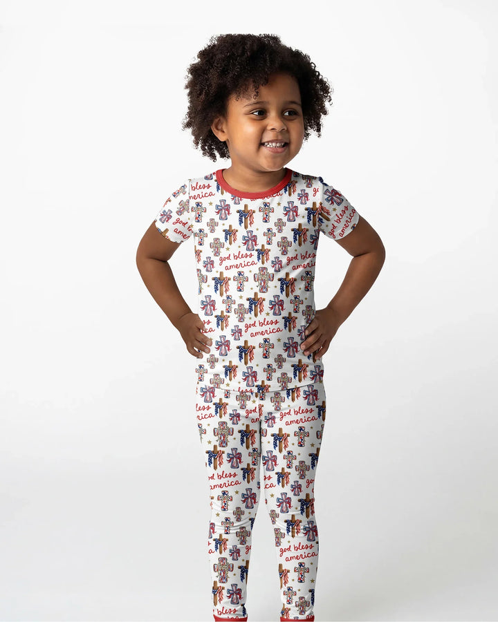Zweiteiliges, kurzärmliges Pyjama-Set mit Marienkäfern