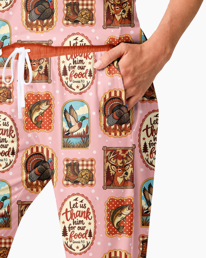 Hunting Let Us Thank Him For Our Food Bamboo Women Pajama Set