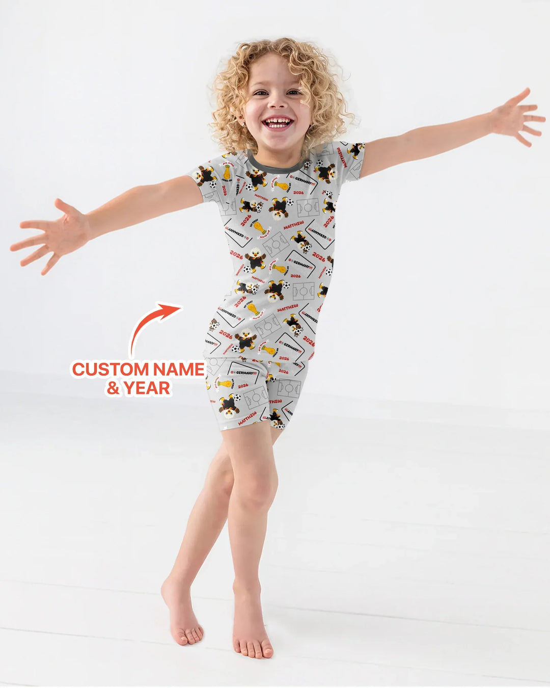 Zweiteiliges Pyjama-Set mit kurzen Ärmeln und Shorts im Sommer-Design