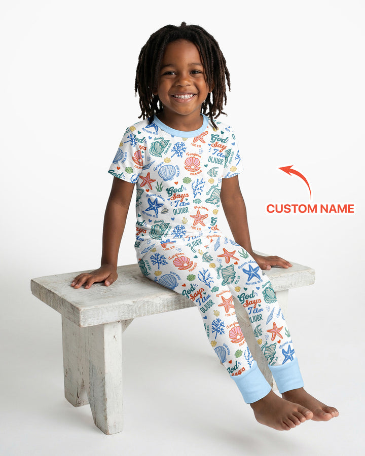 Zweiteiliges, kurzärmliges Pyjama-Set mit Marienkäfern