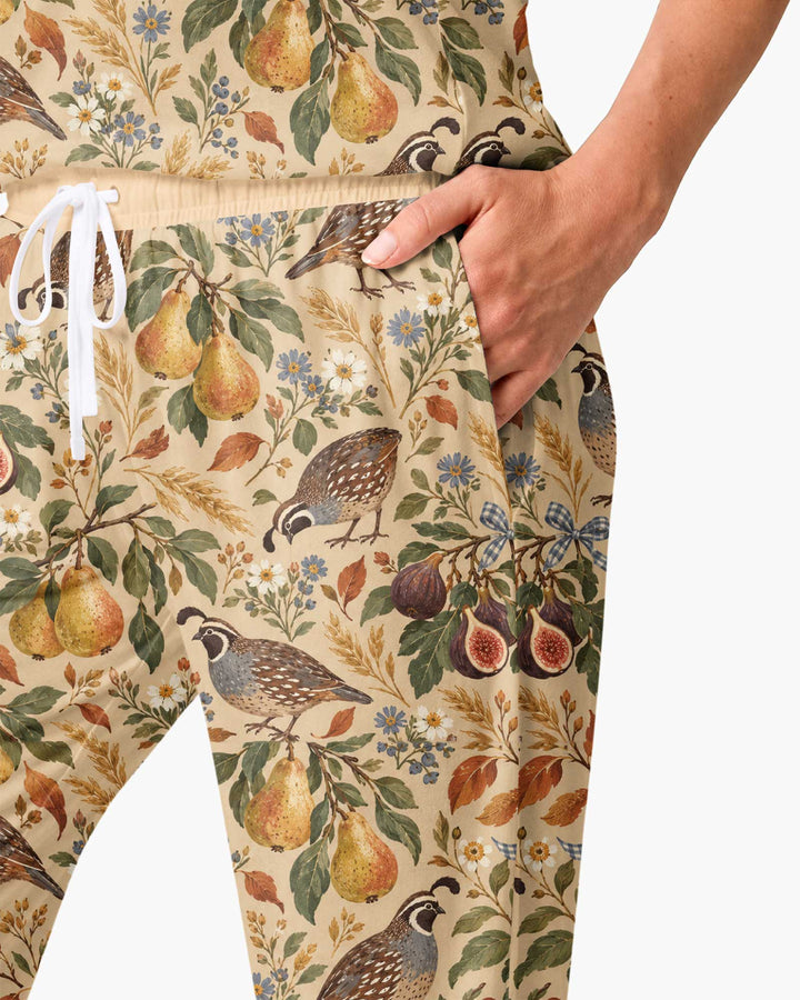 Quail & Pears Bamboo Women Pajama Set