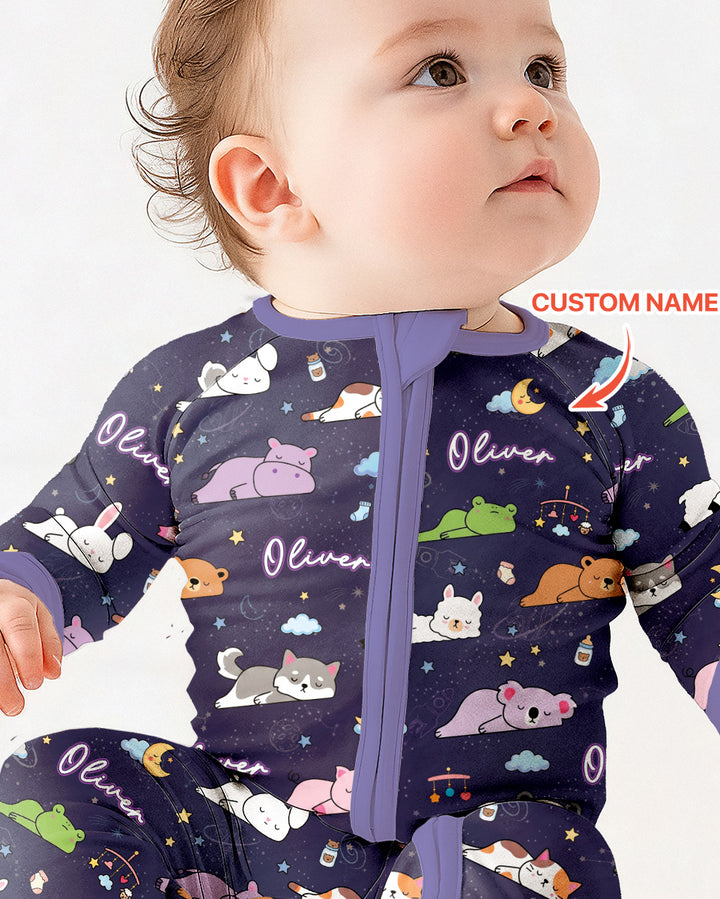 Custom Name Sleeping Cutie Bamboo Convertible Zippy