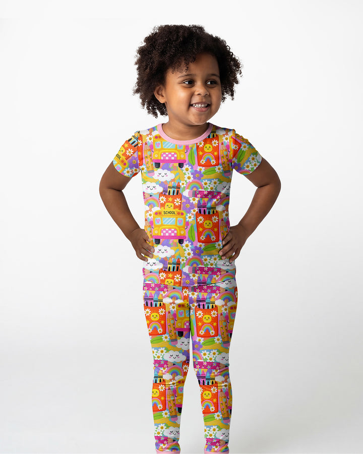 Zweiteiliges, kurzärmliges Pyjama-Set mit Marienkäfern