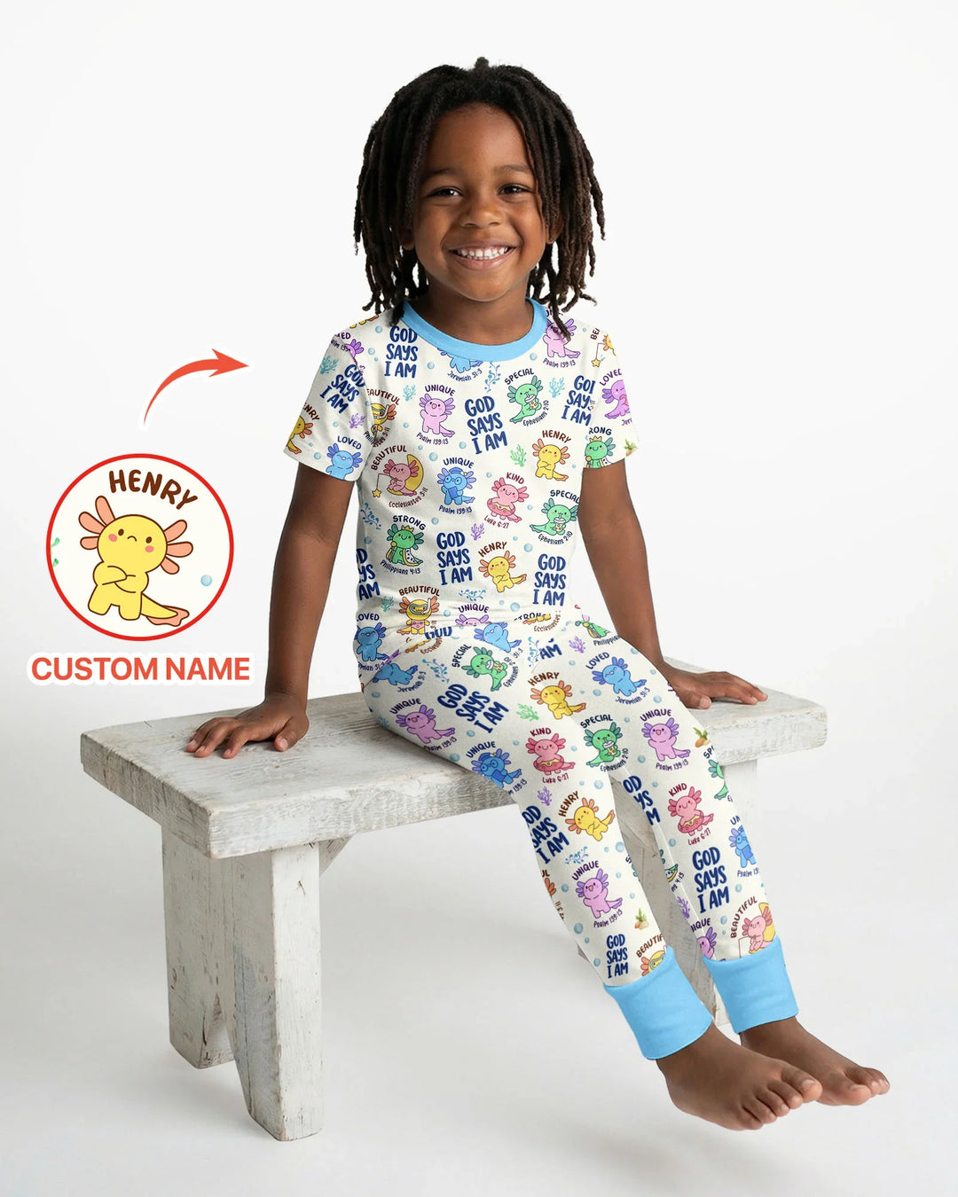 Zweiteiliges, kurzärmliges Pyjama-Set mit Marienkäfern