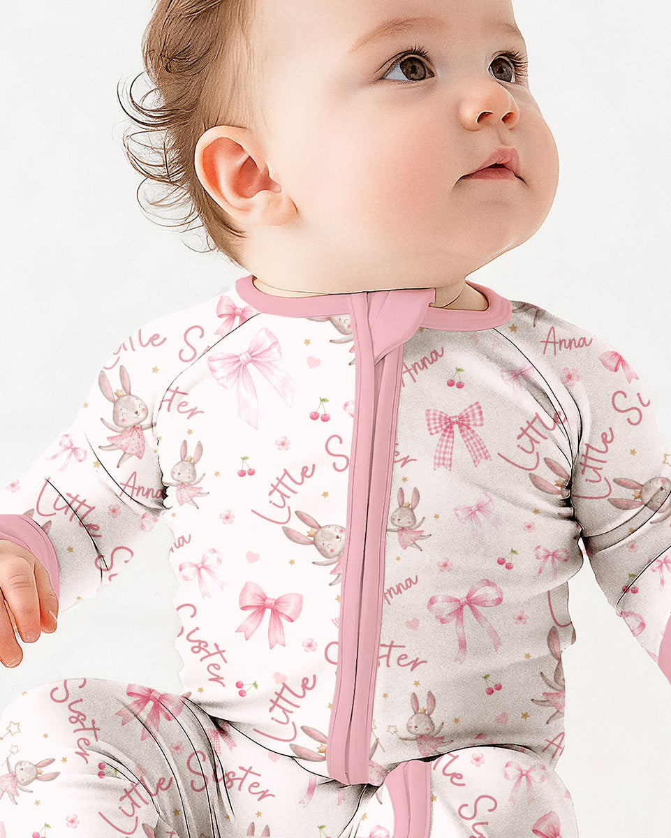 Bunny Wishes Sister Matching Bamboo Convertible Zippy