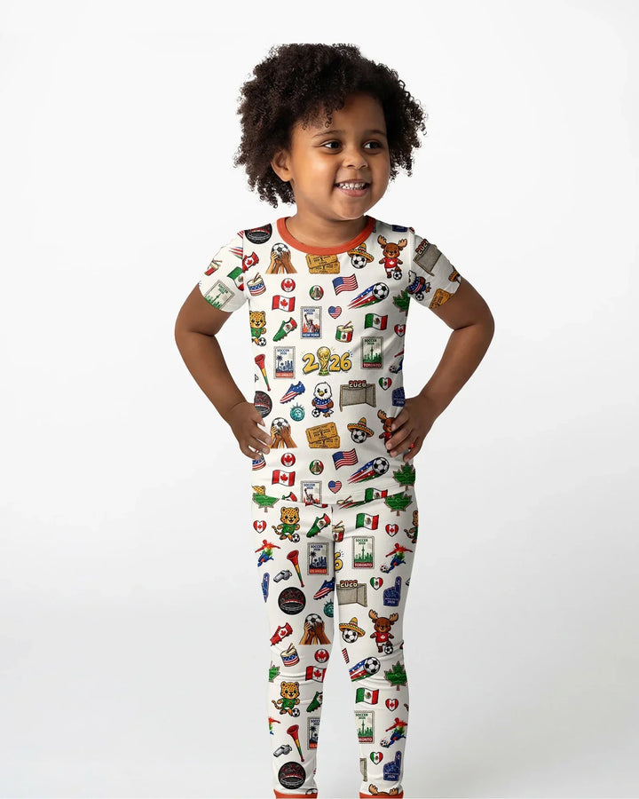 Zweiteiliges, kurzärmliges Pyjama-Set mit Marienkäfern