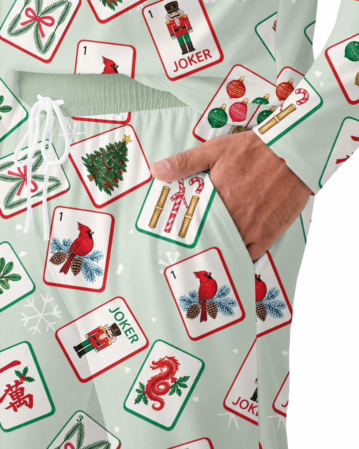 Christmas Mahjong  Bamboo Men's Pajama Set