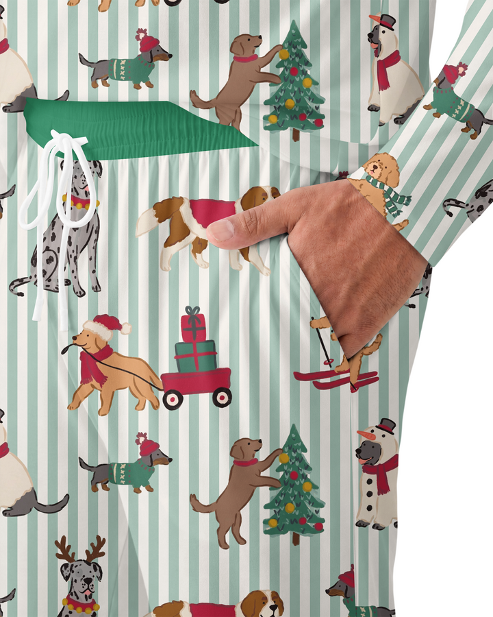 Christmas Pups & Holiday Adventures Bamboo Men's Pajama Set