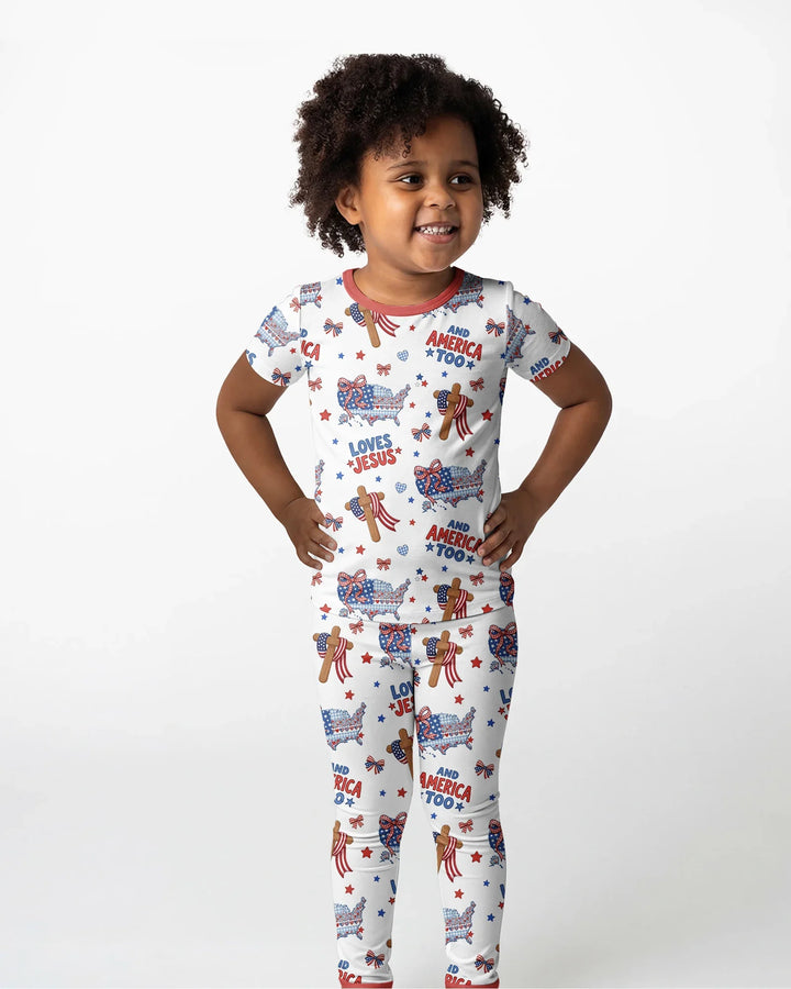 Zweiteiliges, kurzärmliges Pyjama-Set mit Marienkäfern
