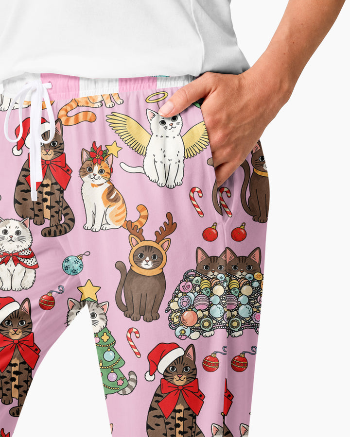 Christmas Kitty Wonderland Bamboo Women Pajama Set