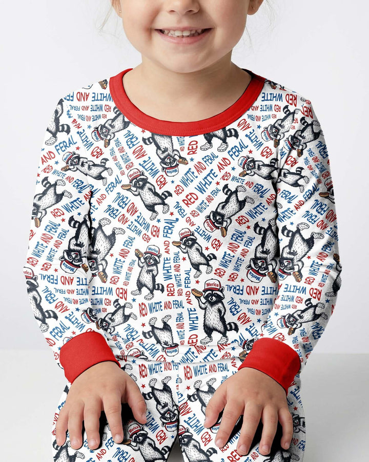 Zweiteiliges Langarm-Pyjama-Set mit Sommerfrüchten