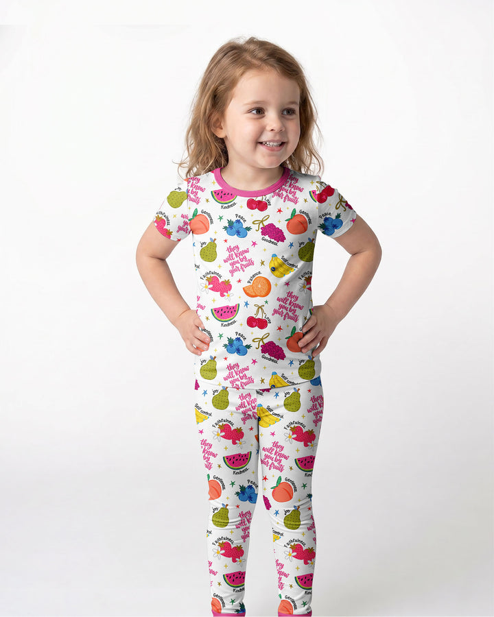 They Will Know You By Your Fruits Bamboo Two Piece Short Sleeve Pajama Set