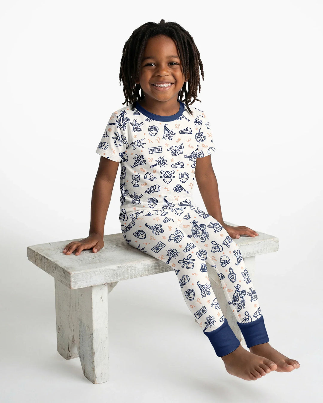 Ballpark Bash Bamboo Two Piece Short Sleeve Pajama Set