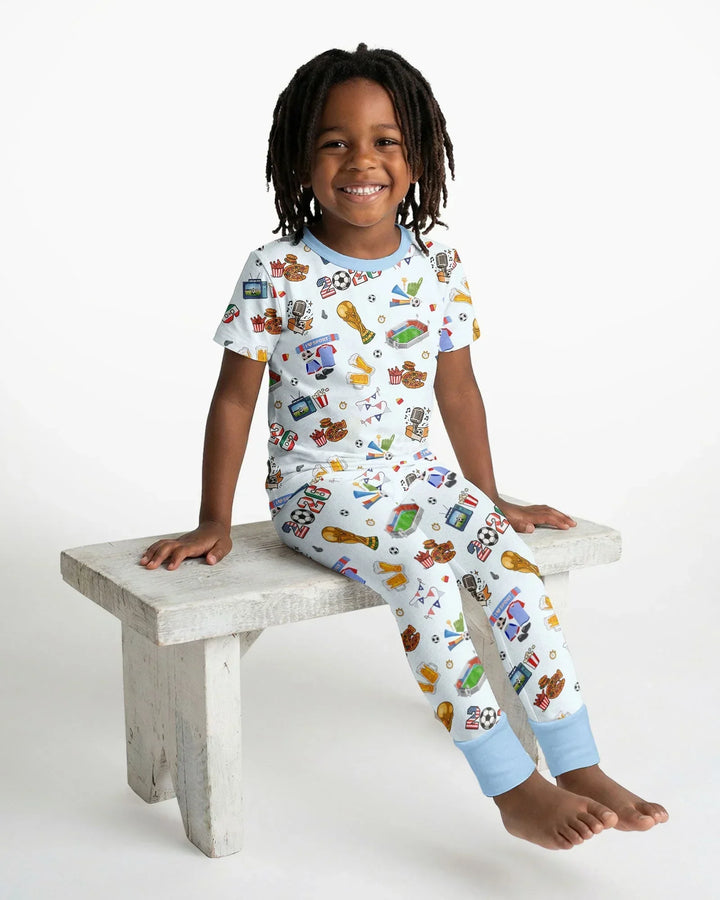 Zweiteiliges, kurzärmliges Pyjama-Set mit Marienkäfern