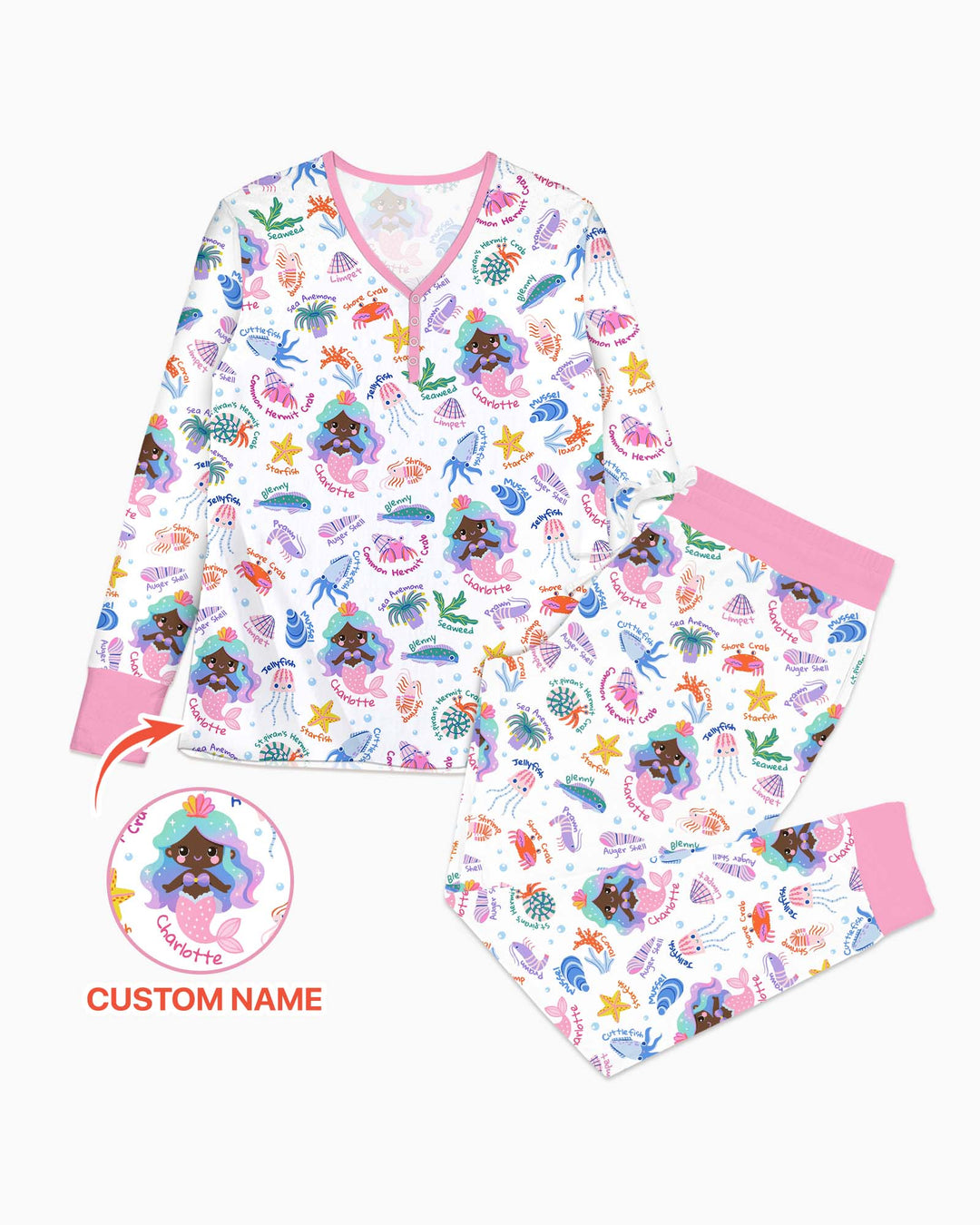 Template Damen Pyjama-Set aus personalisiertem Bambus