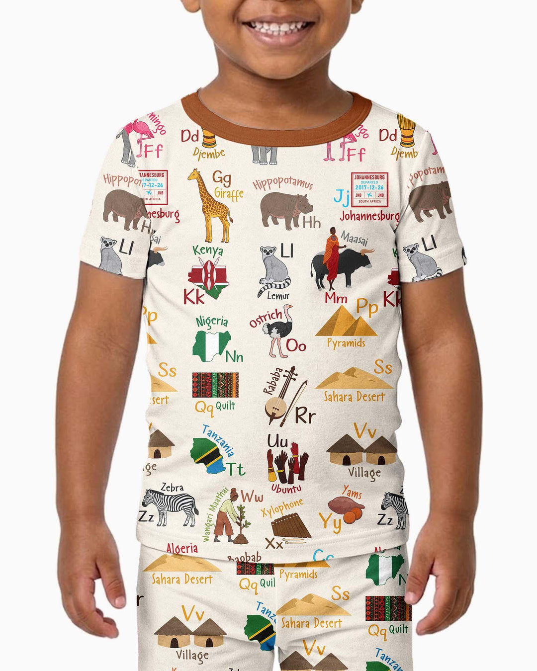 Zweiteiliges, kurzärmliges Pyjama-Set mit Marienkäfern