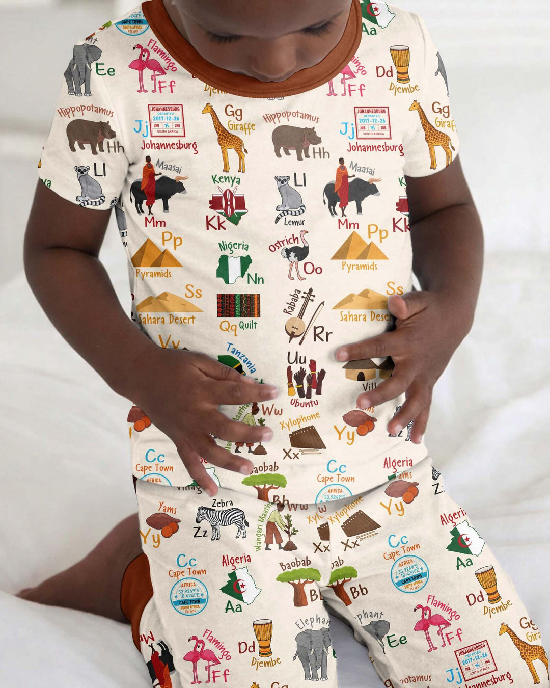 Zweiteiliges, kurzärmliges Pyjama-Set mit Marienkäfern