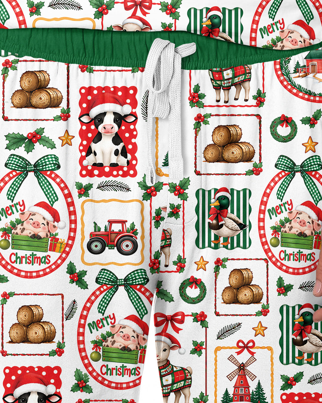 Christmas Farm Animals Bamboo Men's Pajama Set