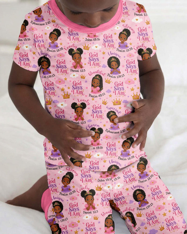 Zweiteiliges, kurzärmliges Pyjama-Set mit Marienkäfern