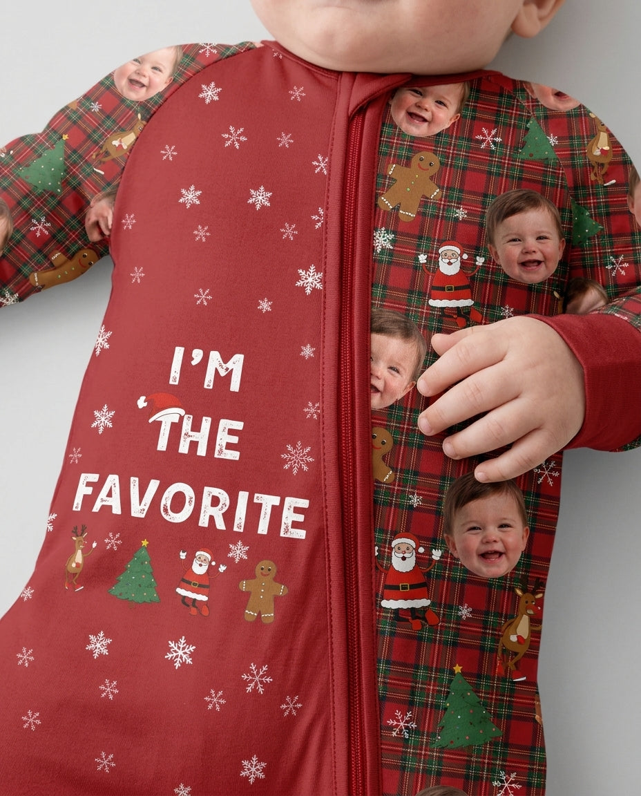 I'm The Favorite Christmas Funny Brother Sister Matching Bamboo Convertible Zippy