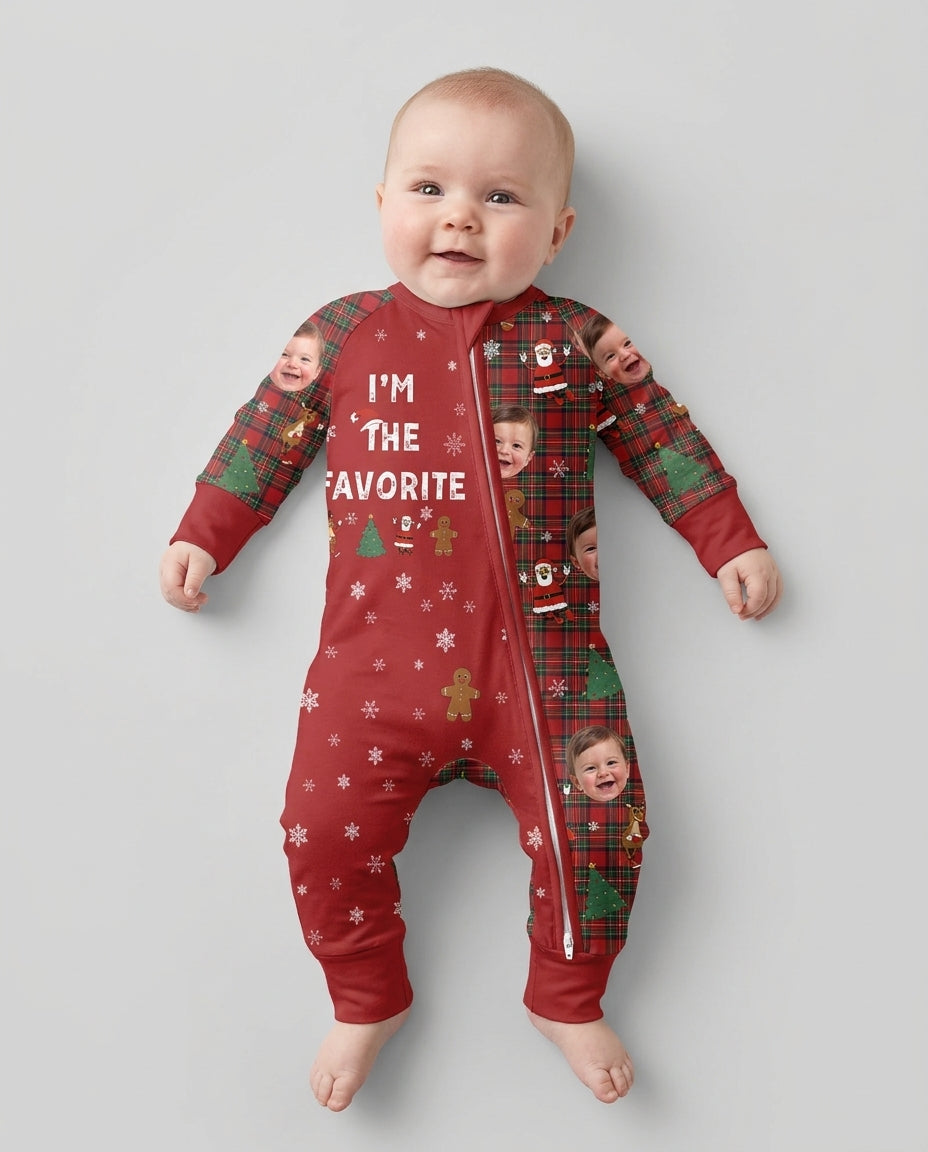 I'm The Favorite Christmas Funny Brother Sister Matching Bamboo Convertible Zippy