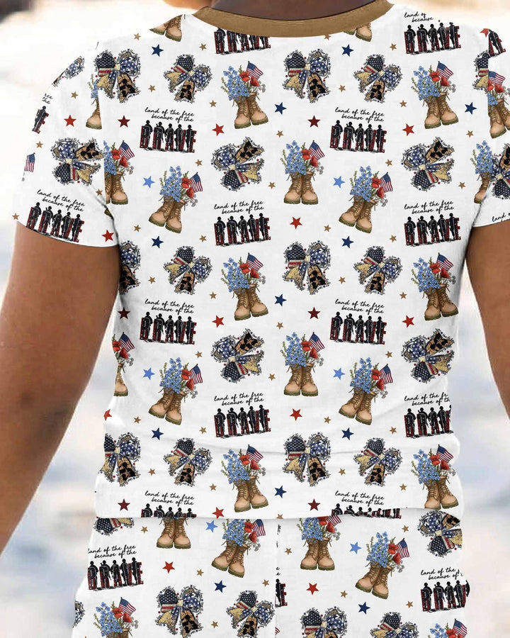Zweiteiliges, kurzärmliges Pyjama-Set mit Marienkäfern