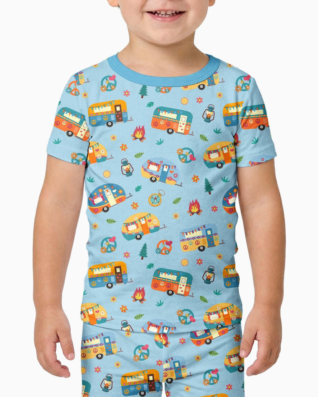 Happy Little Camper Bamboo Two Piece Short Sleeve Pajama Set