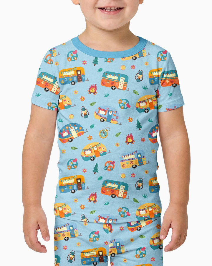 Happy Little Camper Bamboo Two Piece Short Sleeve Pajama Set