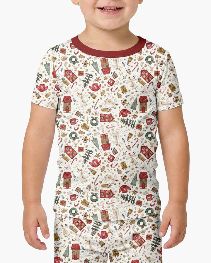 Magical Christmas Story Bamboo Two Piece Short Sleeve Pajama Set