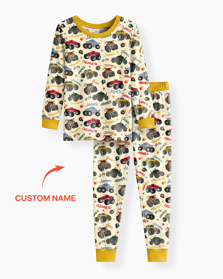 Zweiteiliges Langarm-Pyjama-Set mit Sommerfrüchten