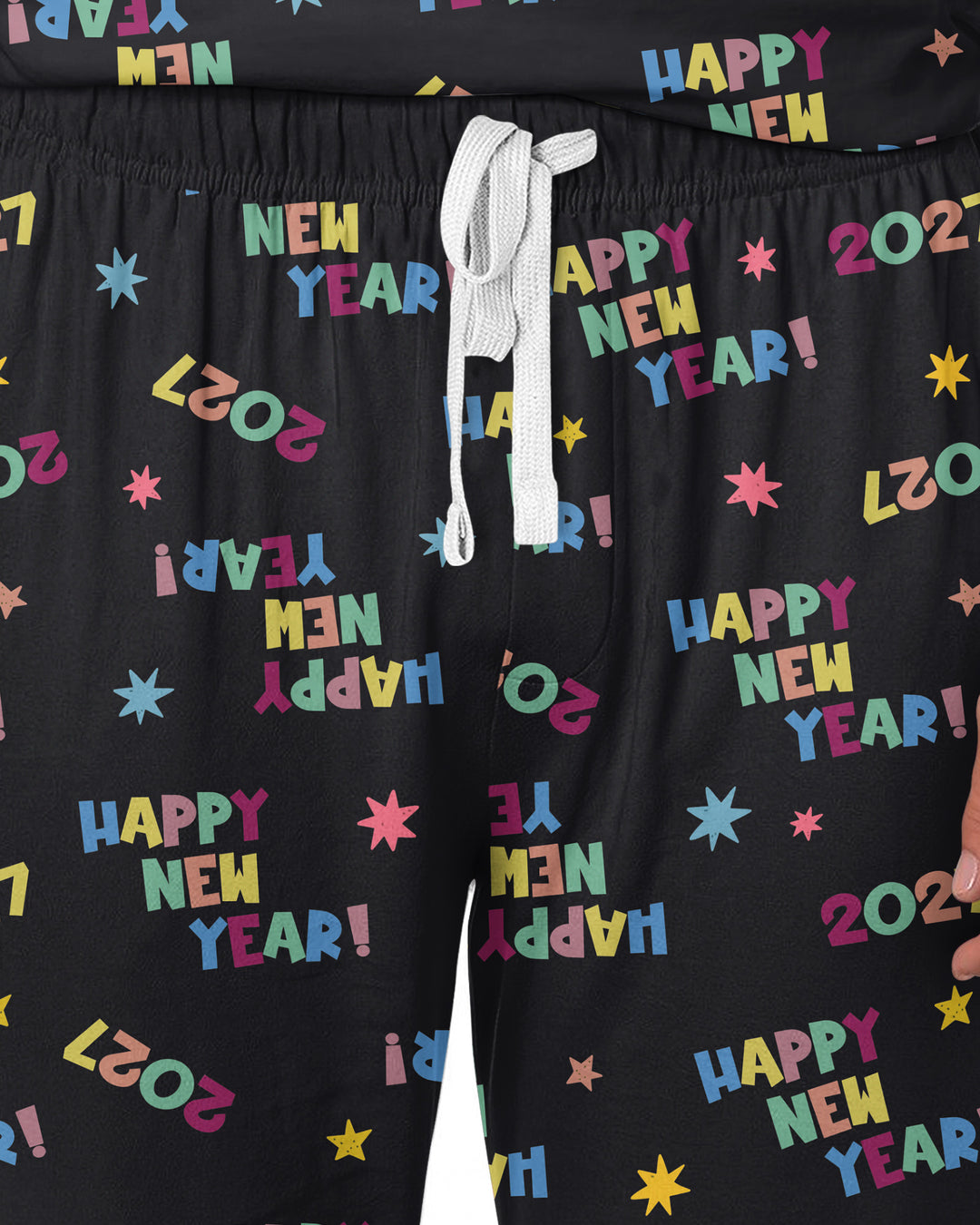 Retro Happy New Year 2027 Bamboo Men's Pajama Set