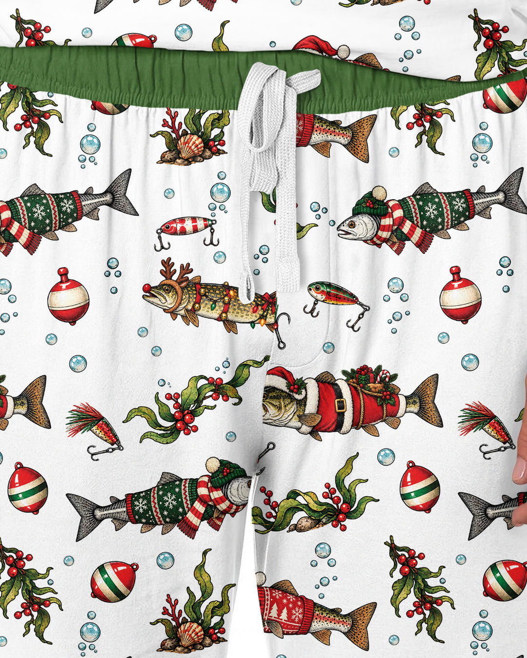 Christmas Trout Fishing Bamboo Men's Pajama Set