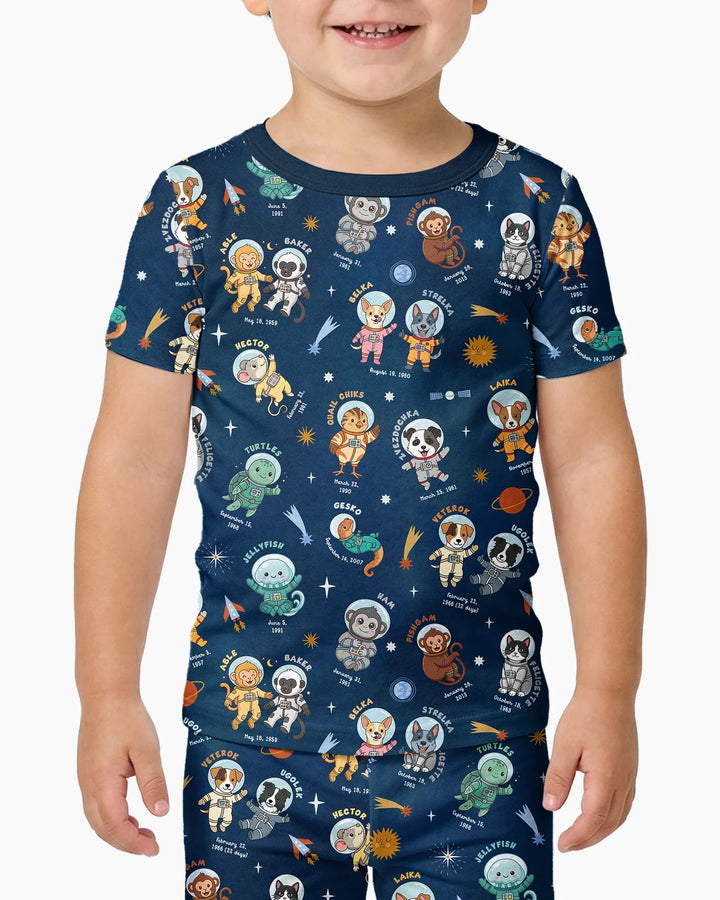 Animal Astronauts Bamboo Two Piece Short Sleeve Pajama Set