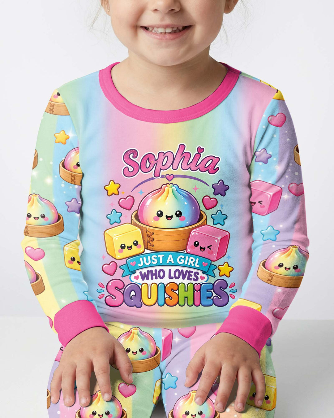 Rainbow Squishy Dreams Bamboo Two Piece Long Sleeve Pajama Set