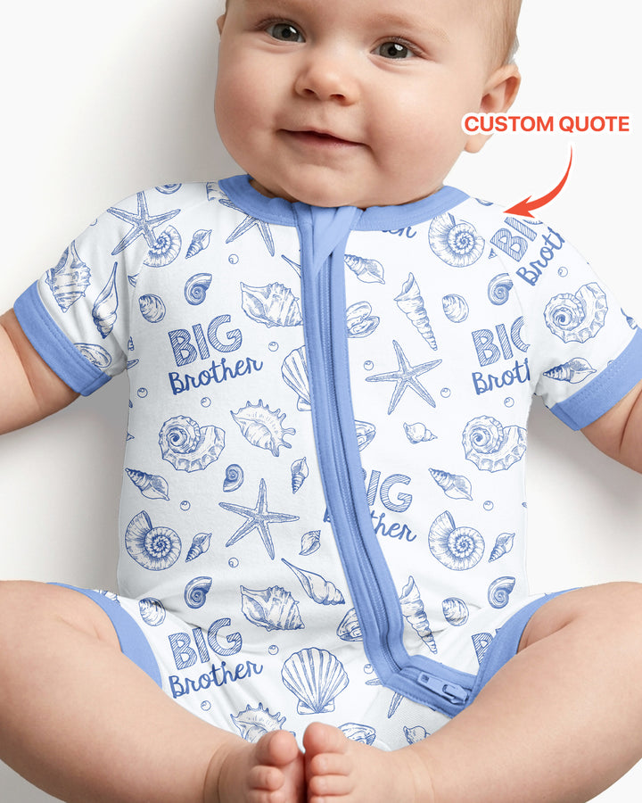 Coquette Seashell Matching Sibling Bamboo Shorty Zippy
