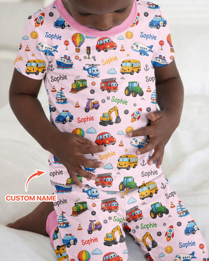 Zweiteiliges, kurzärmliges Pyjama-Set mit Marienkäfern