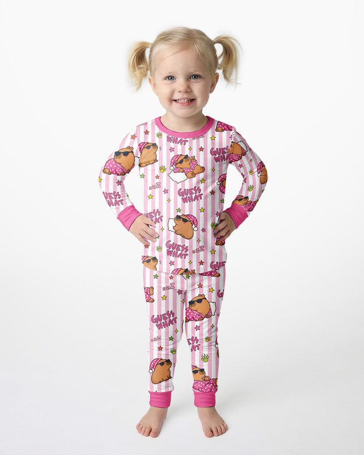 Sleepy Capybara Bamboo Two Piece Long Sleeve Pajama Set