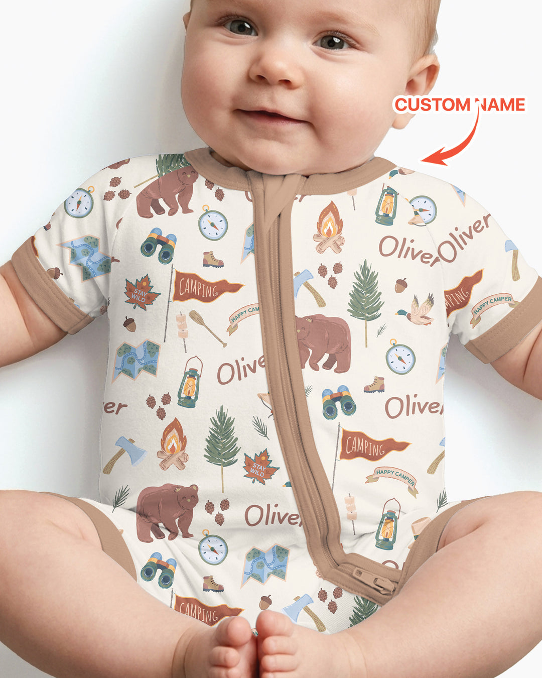 Custom Name Adventure Outdoors Bamboo Shorty Zippy