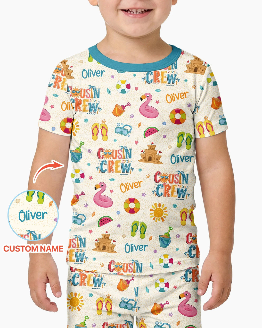 Zweiteiliges, kurzärmliges Pyjama-Set mit Marienkäfern